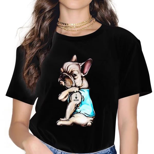 Cute French Bulldog Tattoo Graphic Tee