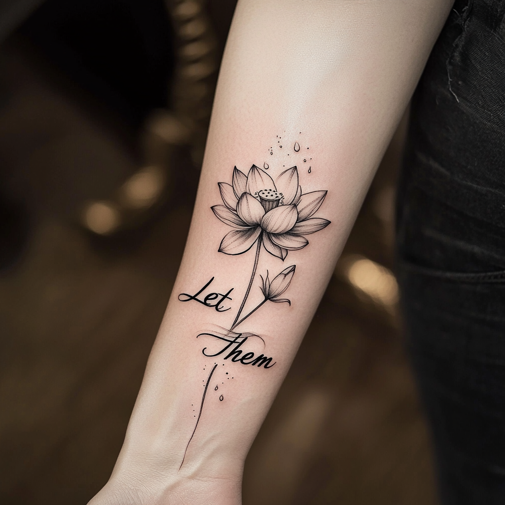 Let Them on Forearm Underside with Lotus