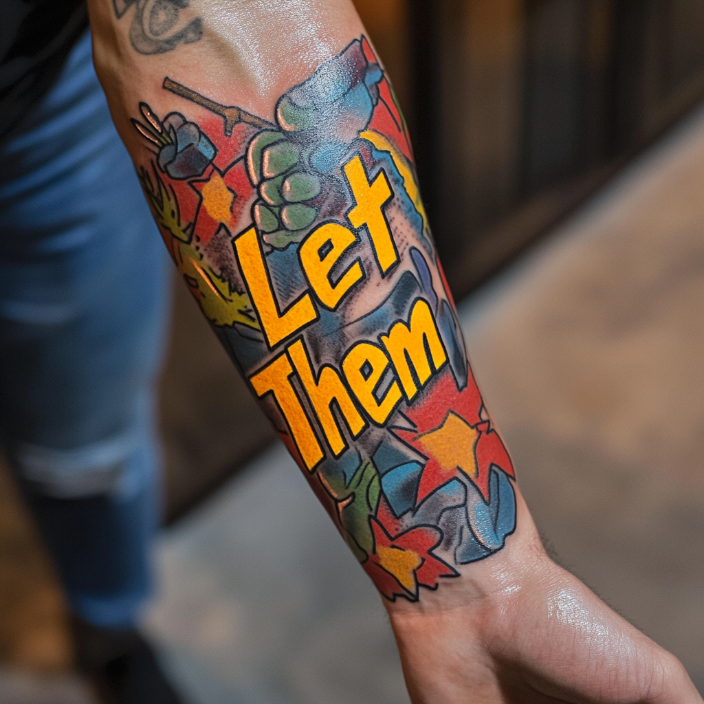 Let Them on Forearm in Comic Letters