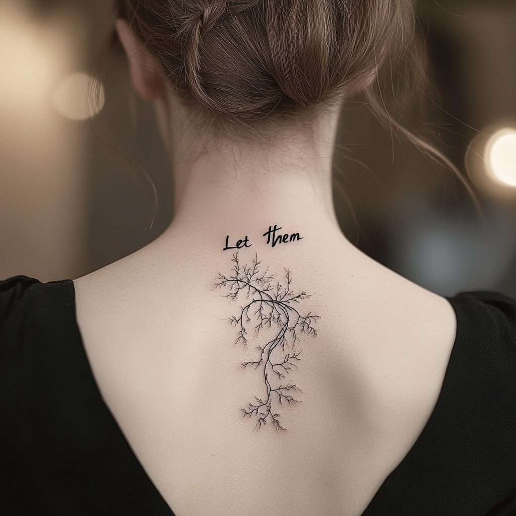 Let Them on Nape of Neck with Vines