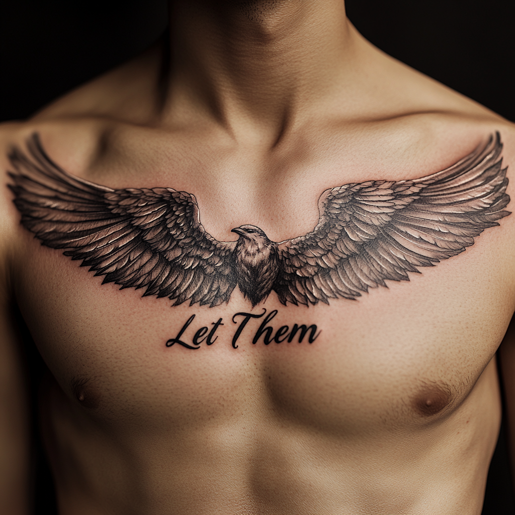 Let Them on Upper Chest with Wings