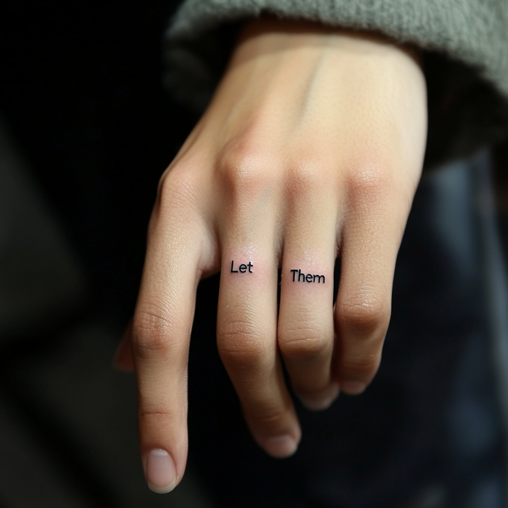 Let Them as Minimalist Finger Tattoo