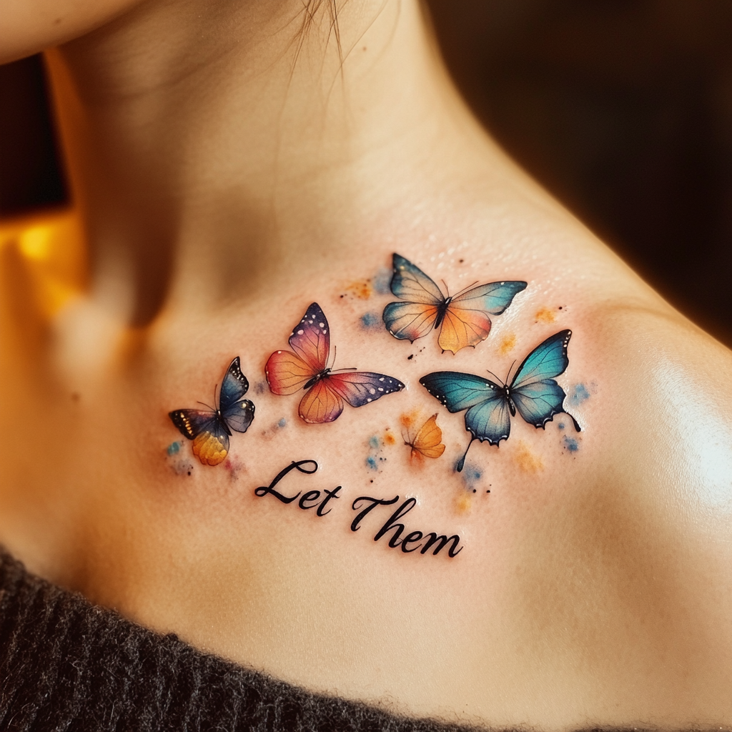 Let Them on the Collarbone with Butterflies