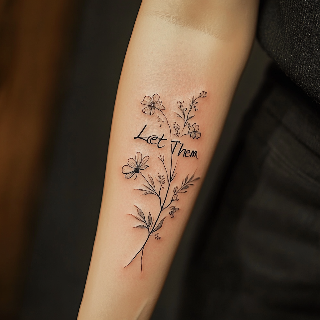 Let Them on the Forearm with Flowers